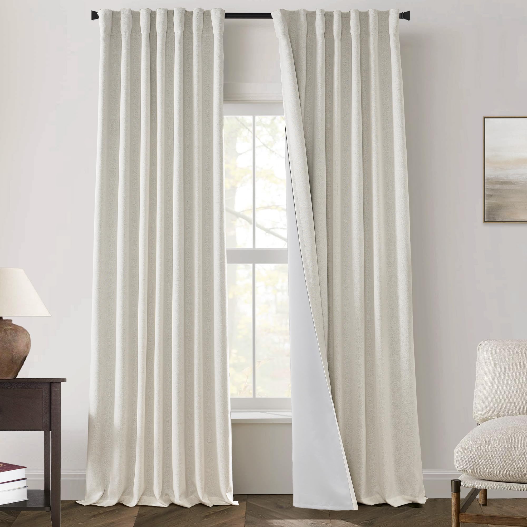 PANELSBURG Rideaux occultants plissés avec réduction du Bruit pour Chambre à Coucher, Salon, 259 cm de Long
