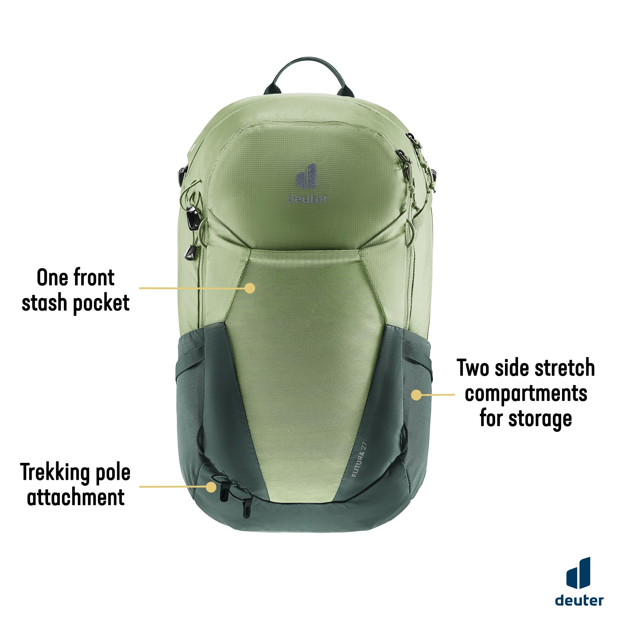 Deuter Plecak turystyczny Futura 27 męski (1 sztuk), Grove-ivy, 27L, Minimalistyczny