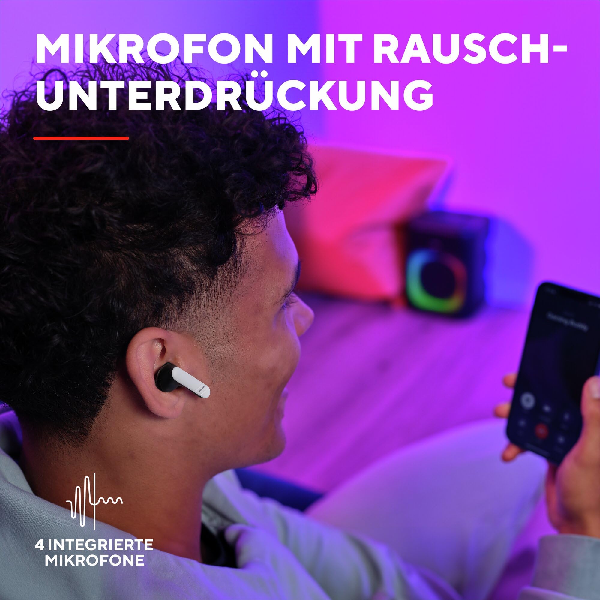 GXTrust 409 Oxxie In Ear Gaming Kopfhörer Kabellos Bluetooth PS5 Switch PC Mobile, Kabelloser Gaming-Ohrhörer Bluetooth oder USB-C Empfänger, 4 ENC Mikrofonen, 25 Stunden Akkulaufzeit, Weiß