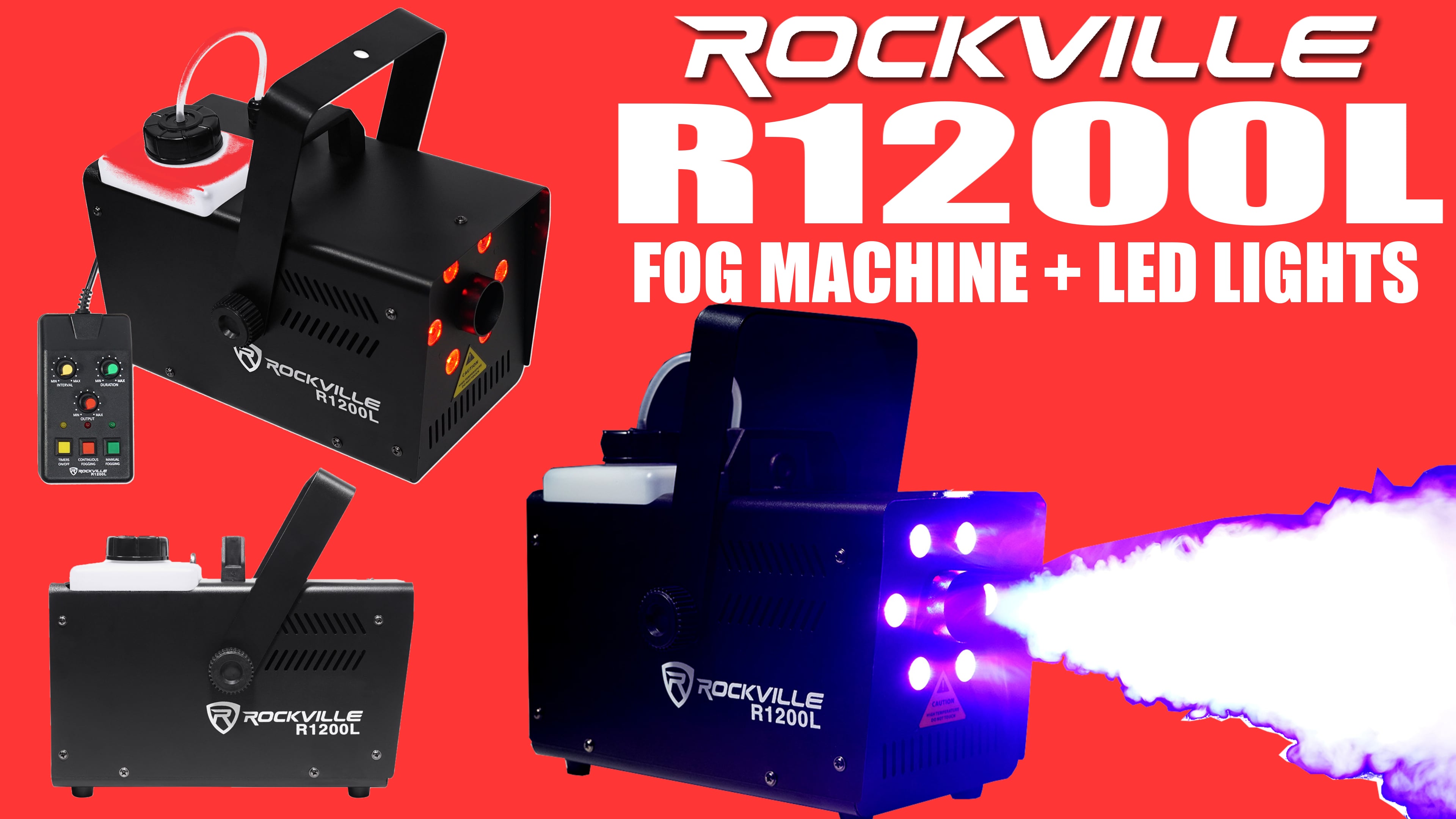 Amazon.com: Rockville R1200L Fog/Smoke Machine with RGB LED Lights