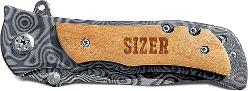 Miniatura 9 de Krezy Case Cuchillo de bolsillo elegante plegable para papá, cuchillo de camping, cuchillo de bolsillo plegable con mango de madera, cuchillo de