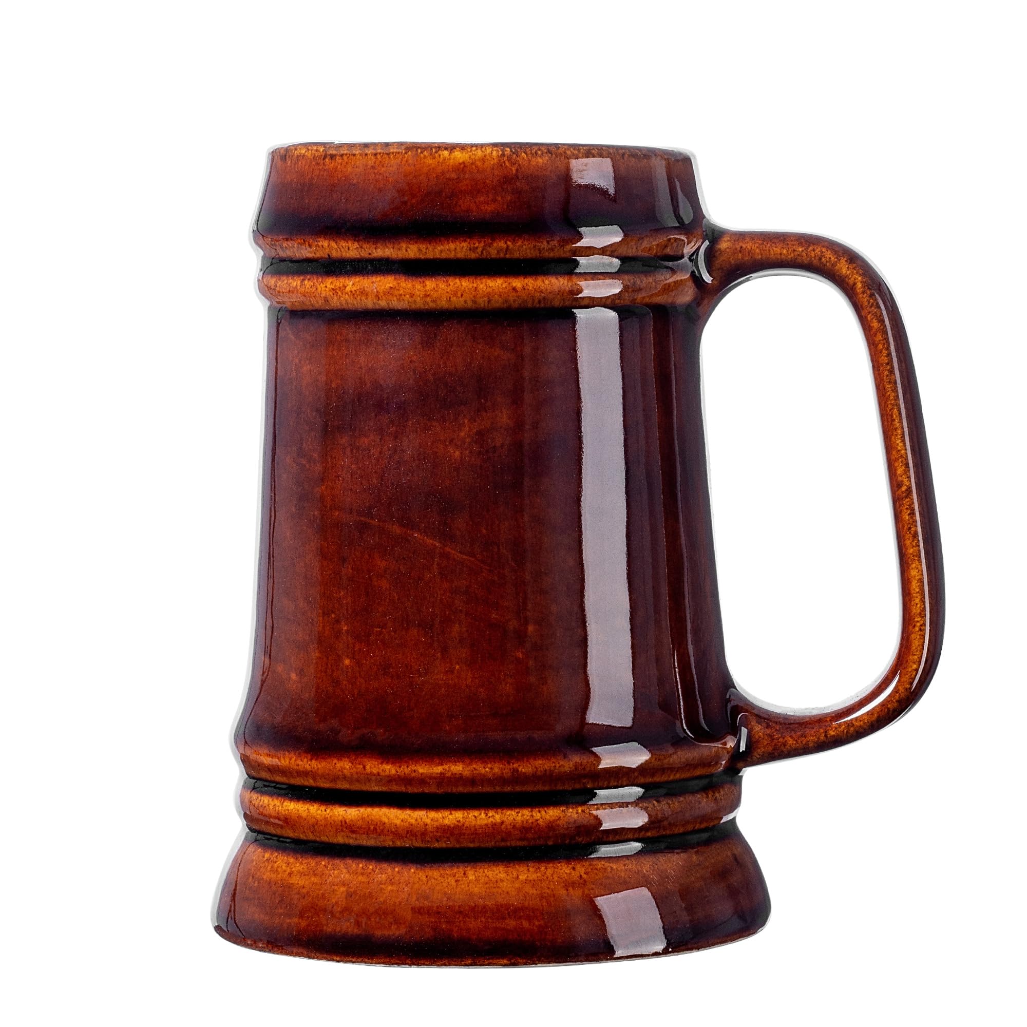 KADAX Keramische bierpul, bierpul van keramiek, vaatwasmachinebestendig biertouw met handige handgreep, stenen kan voor wijn, bier, glühwein en vloeibare honing (1, 500 ml