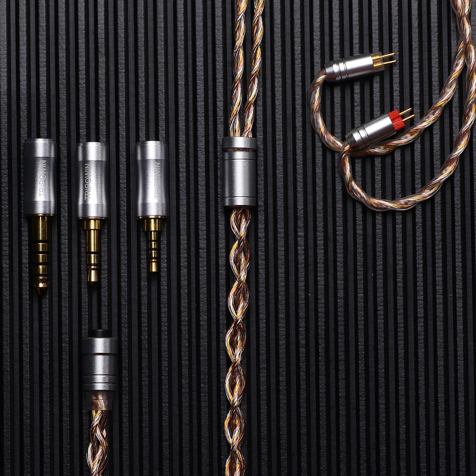 Linsoul Tripowin Petrichor 4 Noyaux 26AWG OCC Cooper+OCC Plaqué Argent +OCC Gold-Plated câble audio hi-fi amélioré avec fiche détachable 3-en-1 2.5mm/3.5mm/4.4mm (0.78 2pin)