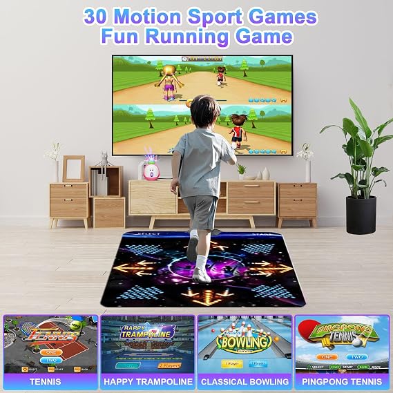 YRPRSODF Dance Mat for Kids and Adults, Musical Electronic Dance Step Pad with 100+ Games, 200+Songs, HD Camera, 2 Motion Sensor Controllers, MTV & Cartoon Modes, Dance Mat Toy for Girls& Boys