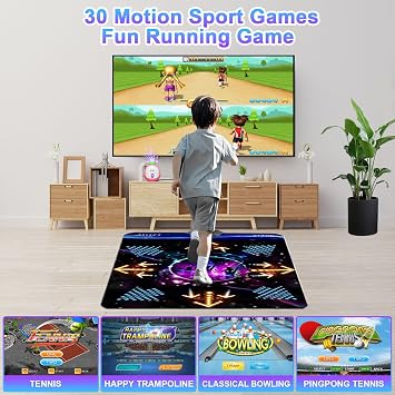 YRPRSODF Dance Mat for Kids and Adults, Musical Electronic Dance Step Pad with 100+ Games, 200+Songs, HD Camera, 2 Motion Sensor Controllers, MTV & Cartoon Modes, Dance Mat Toy for Girls& Boys