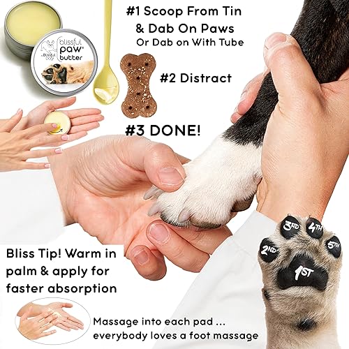 Miniatura 8 de The Blissful Dog Mantequilla de patas, hidratante para almohadillas secas para patas, suaviza y protege una pata áspera en invierno, versátil