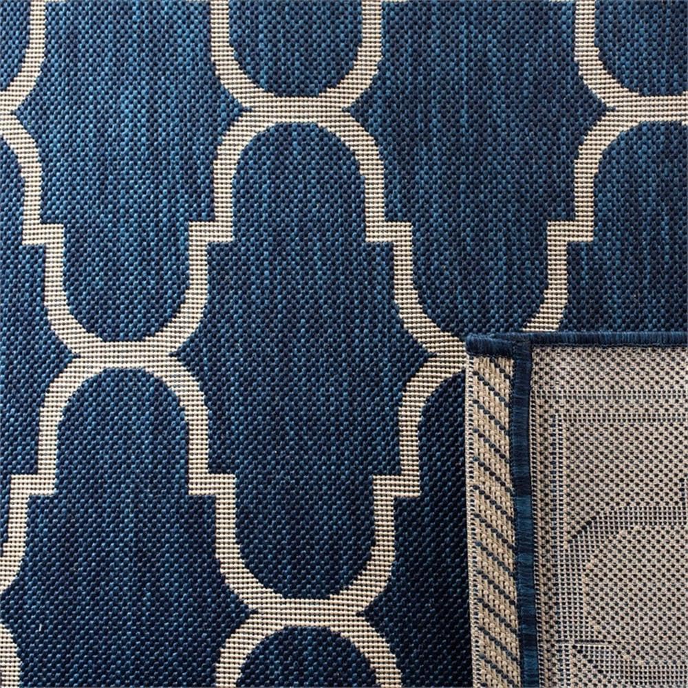 Pemberly Row Contemporary Area Rug 8' x 11'2", Navy, Durable Indoor Outdoor Floor Covering for Living Rooms, Dining Areas, Patios, Bold Large Rug for High-Traffic Spaces