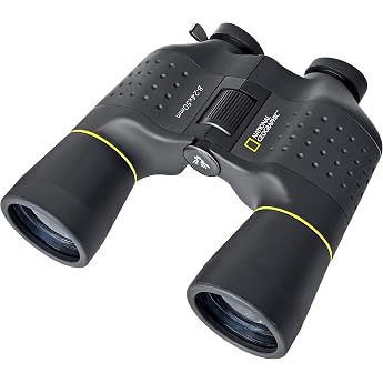 National Geographic Zoom Binoculars 8-24x50 with Medium Drive Focusing and Robust Rubber Armour Including Tripod Connection Carry Strap and Carry Bag