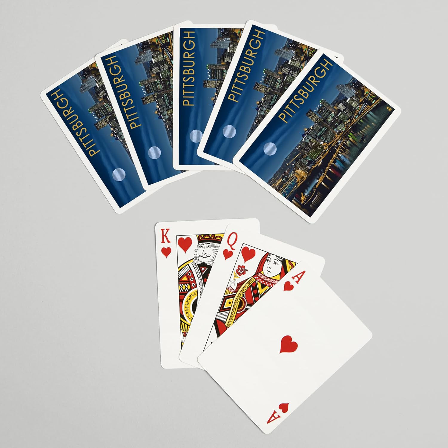 Lantern Press Pittsburgh, Pennsylvania, Skyline at Night, 52 Playing Cards for Adults, Poker Size Card Deck