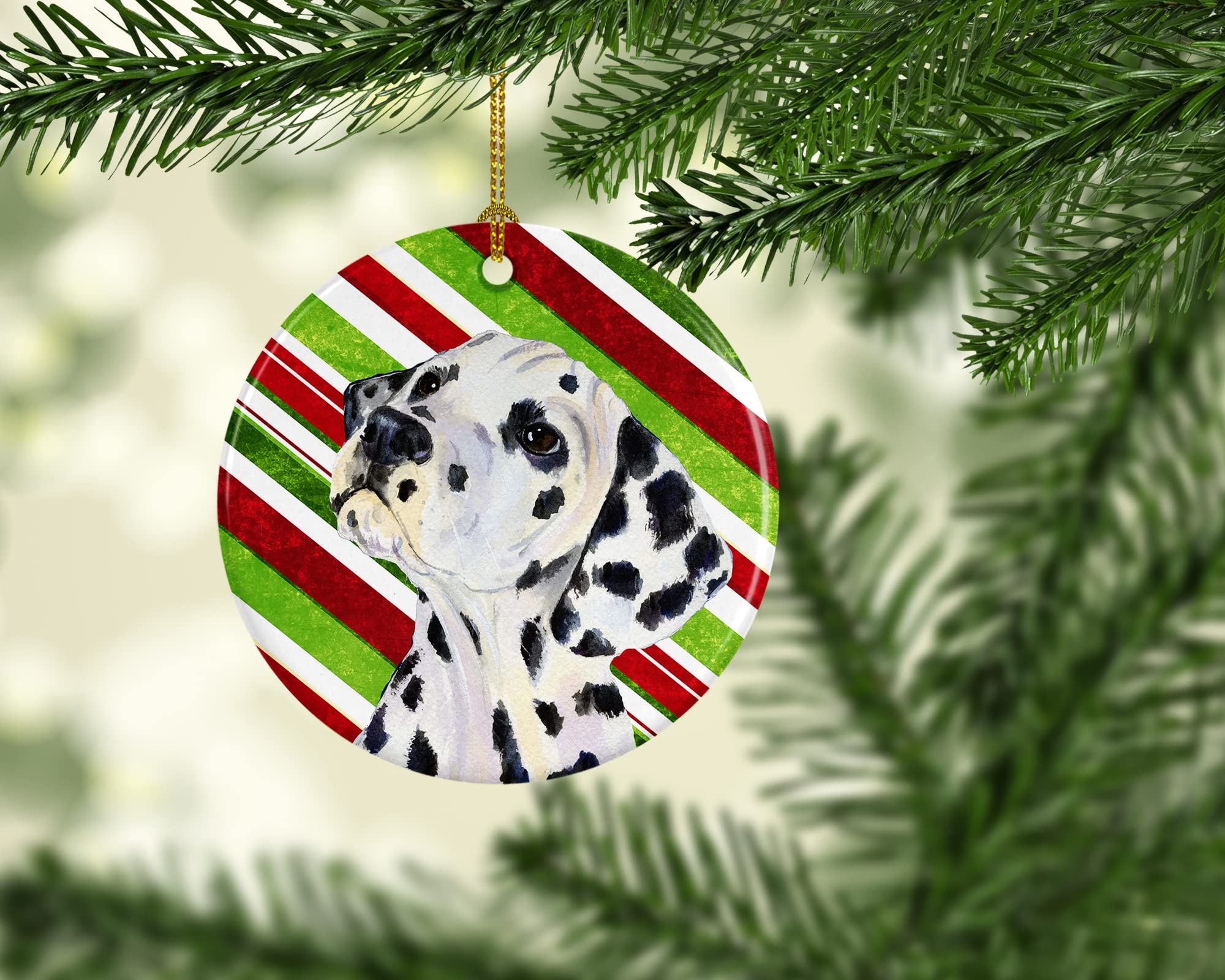 Caroline's Treasures SS4561-CO1 - Decorazione Natalizia In Ceramica Con Motivo Dalmata, Diametro 7,14 Cm