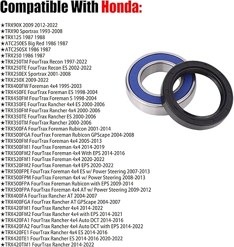 Miniatura 4 de Cojinete del eje trasero Cojinete de la carcasa del cubo de la rueda con kit de sello para Honda ATC250 TRX250, Foreman 400 500 520, TRX450 SES,