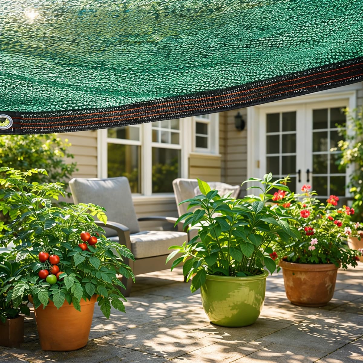 Filet D'Ombrage de Plantes, Filet Protection Solaire 90% UV Tissu D'Ombrage avec œillets, Vert Toile Ombrage Coupe-Vent for La Couverture VéGéTale/Jardin/Pergola/Patio Lawn/Pet House
