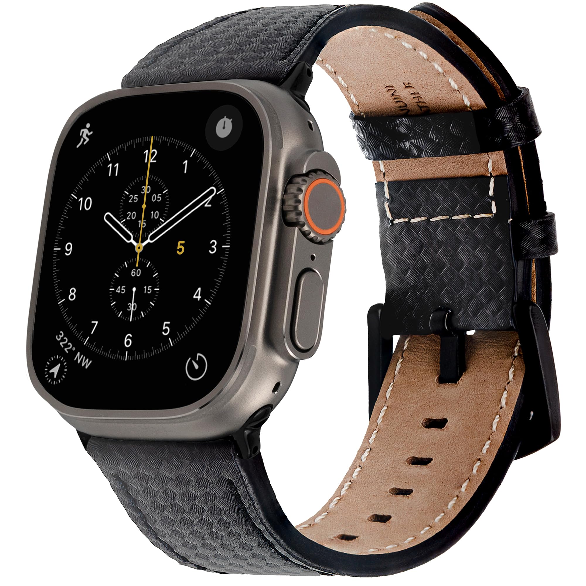 CARTERJETT EXTRA LARGE Genuine Leather Band Compatible with Apple Watch Ultra 49mm & 46mm 45mm 44mm Band - Men Women - Watch Band for iWatch Series 10