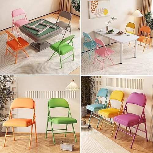 Miniatura 6 de Folding Chairs with Padded Seats - Portable Stackable Commercial Seating for Indoor and Outdoor Events, Weddings, Offices, Kitchens, and Dining