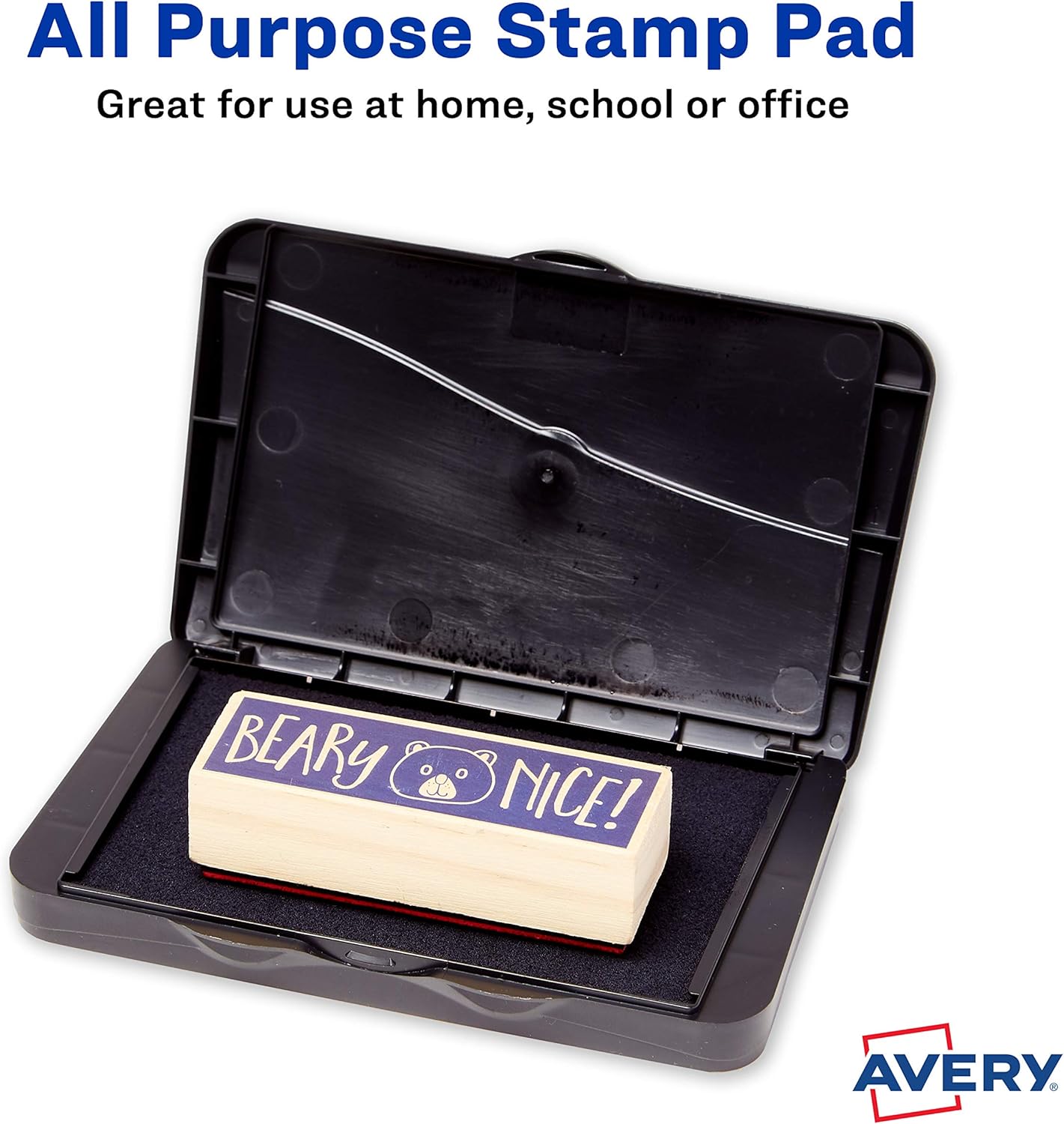 Avery Carter's Foam Stamp Pad, 2.75 x 4.25 Inch, Black, 1 Pad (21381) : Ink Pad : Office Products