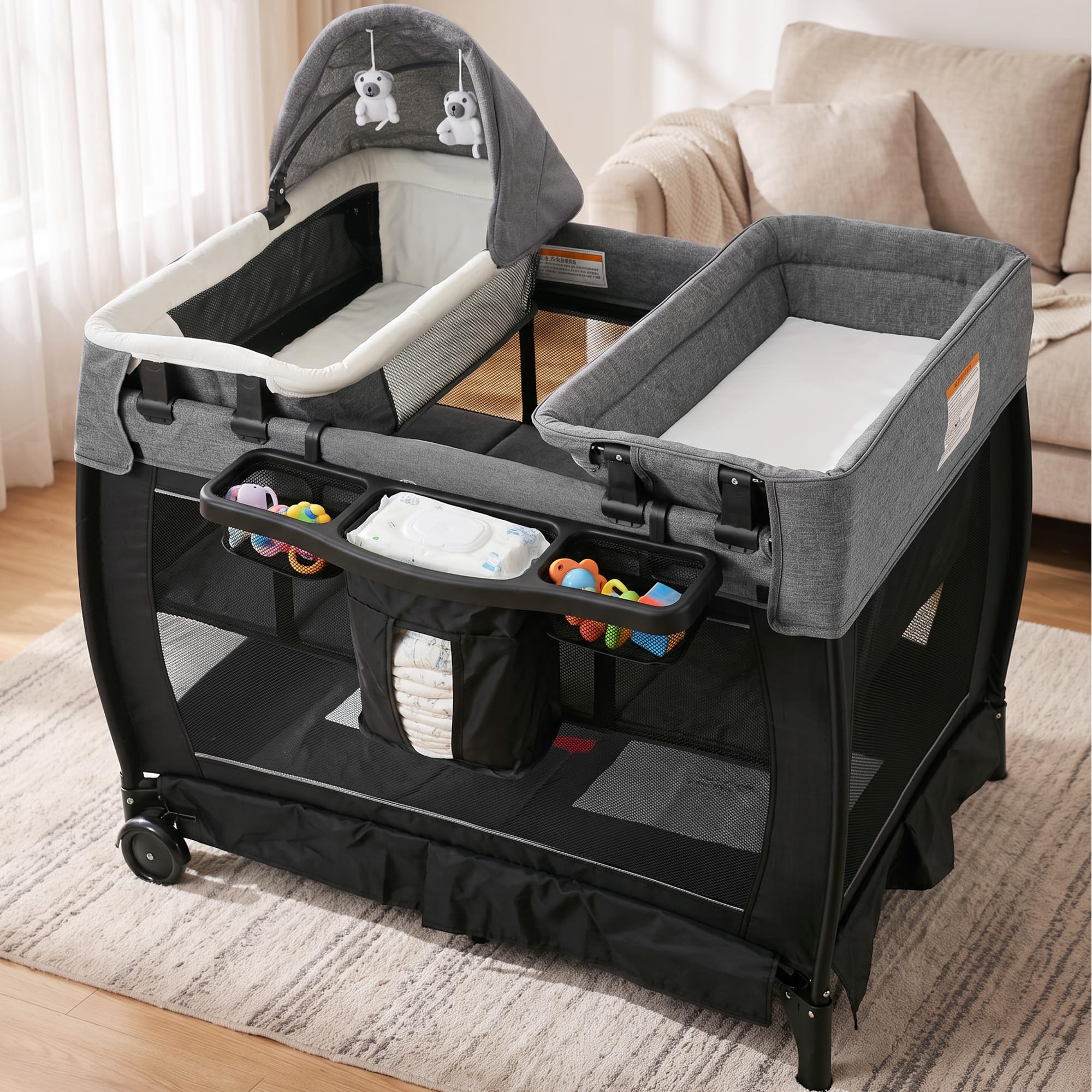 Amazon.com: Kinder King 4 in 1 Pack and Play w/Bassinet, Baby