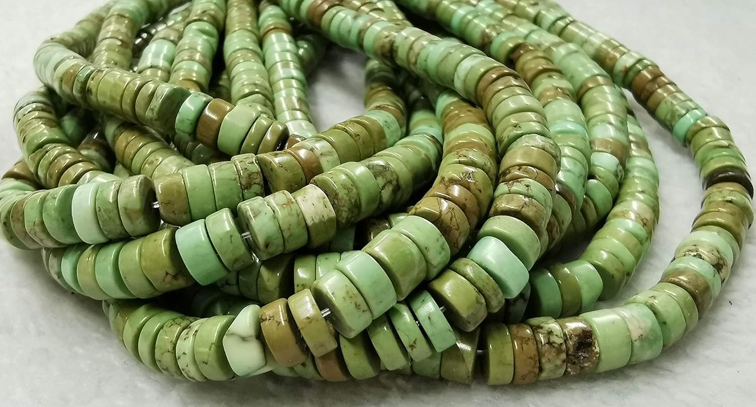 Full Strand 100pcs Lemon Yellow Tibetan Turquoise Gemstone Heishi Slice Rondelle Wheel Loose Beads 6mm8mm mm (8mm)