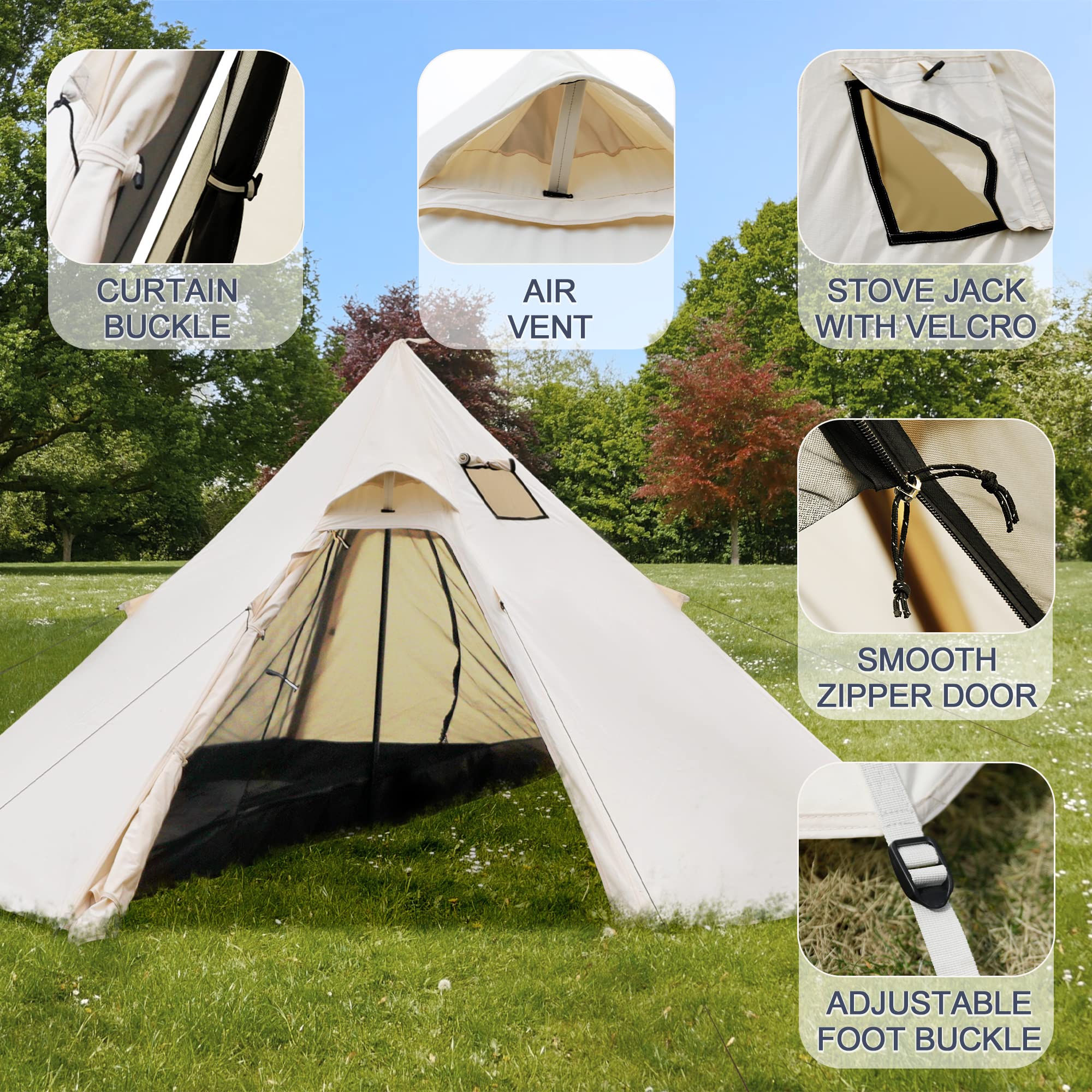 Amazon.co.jp: LAZZO ファミリーキャンプ ホットテント ストーブ付き