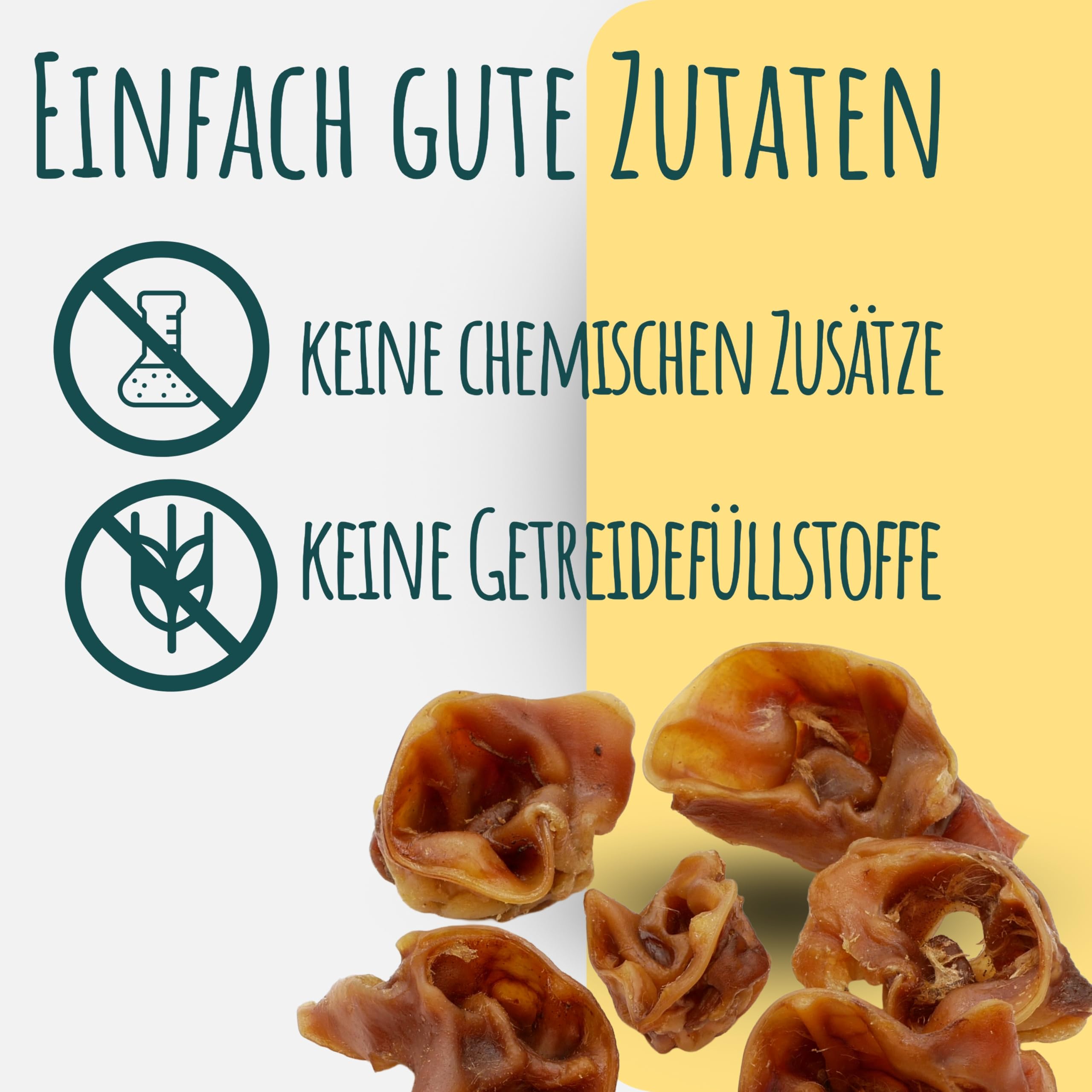 Conchas de cerdo secas para perros, 1 kg, 100% cerdo, masticables, comida para perros, barf, golosinas de Wuffsnacks