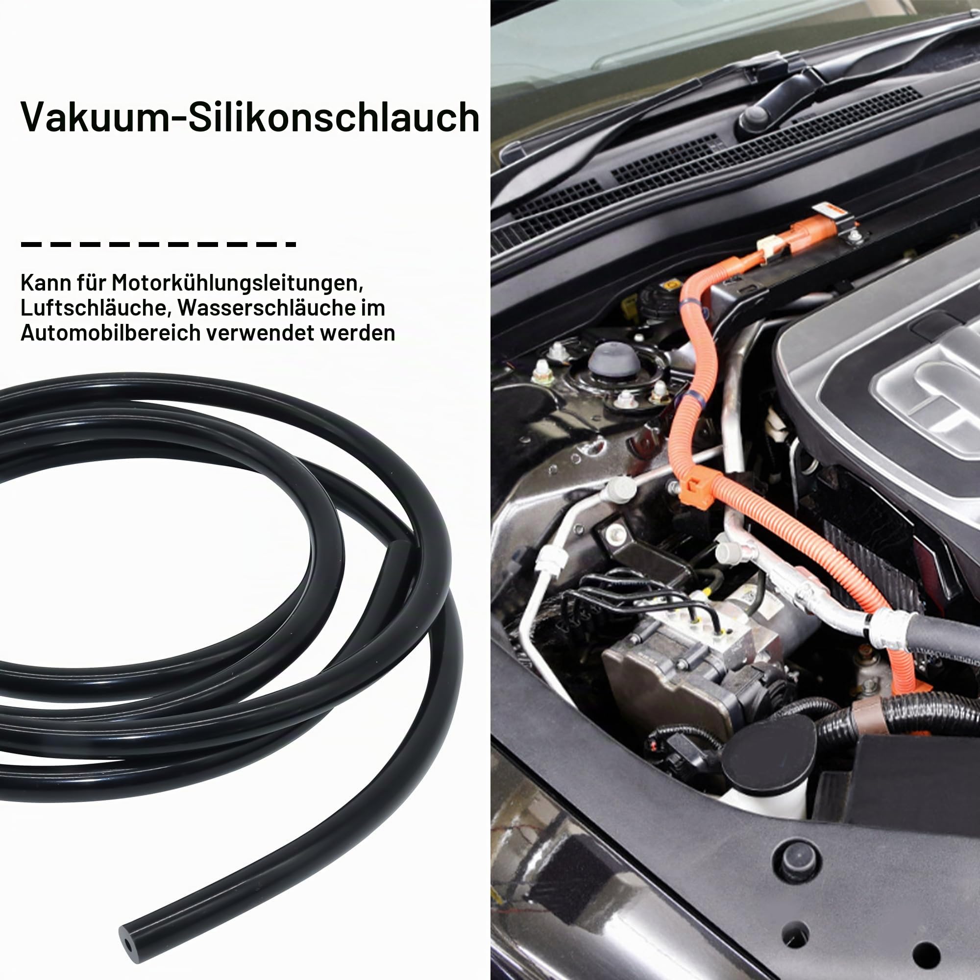 Silikonschlauch 12mm ID x 18mm OD 3mm Wandstärke 1,5 Meter Länge, flexibler Silikon-Gummischlauch, geeignet für Wasser und Luft, einsetzbar für Pumpen und Flüssigkeitstransport (Schwarz)