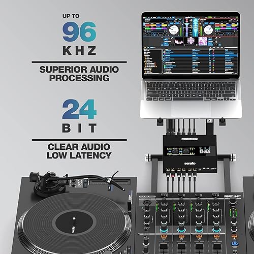 Miniatura 4 de Reloop Flux 6x6 EntradaSalida USB-C DVS Interfaz flexible, robusta y apta para carretera para Serato DJ Pro con cables USB y diseño de borde