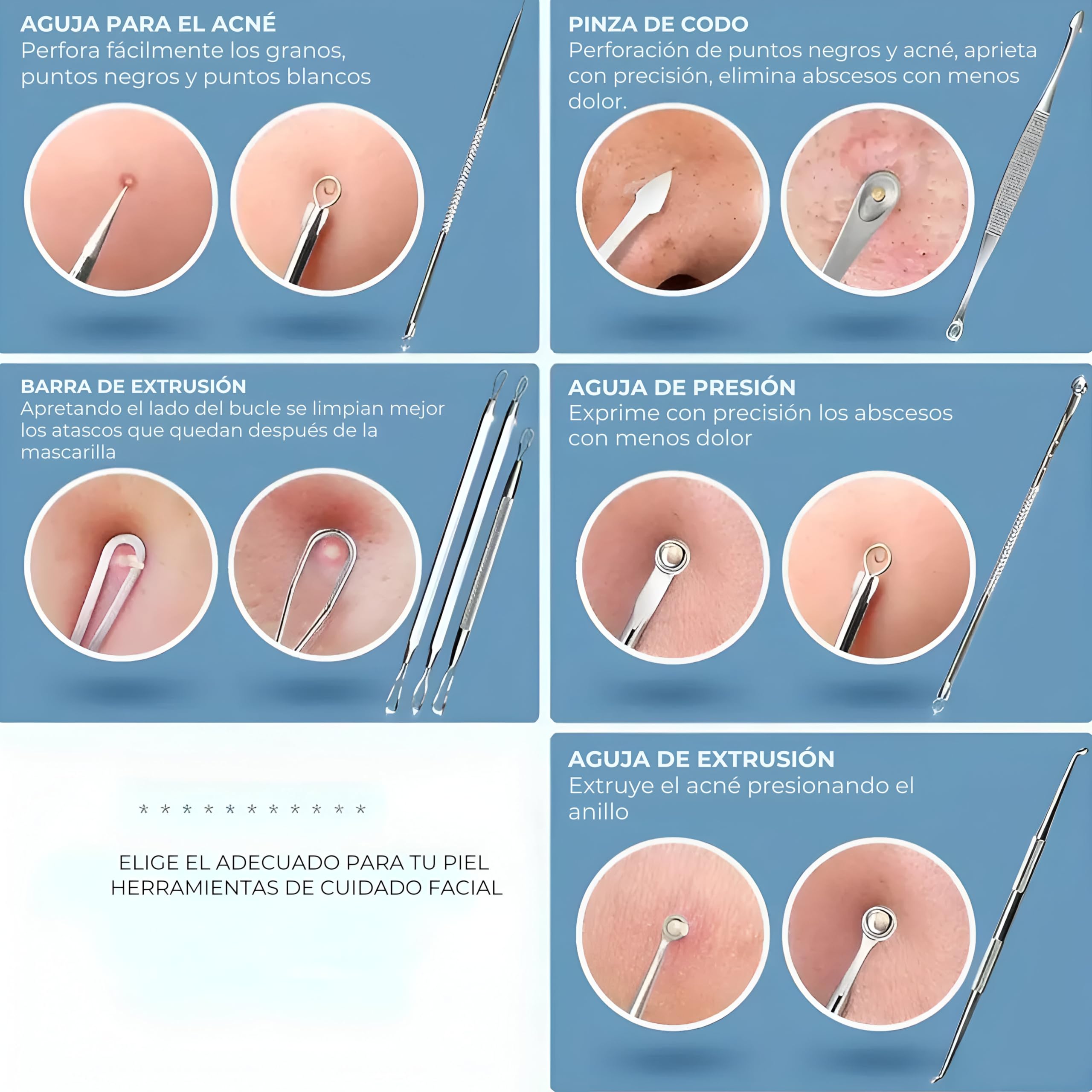 Kit di pulizia facciale 3 in 1, aspiratore per punti neri con 4 testine, spazzola elettrica per la pulizia dei pori con 4 spazzole, strumenti per rimuovere brufoli e acne