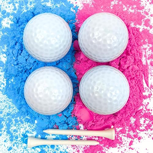 Miniatura 8 de Pelotas de golf para revelar el género, una rosa, una azul + camiseta de madera incluida, el mejor regalo para los futuros padres con temática de