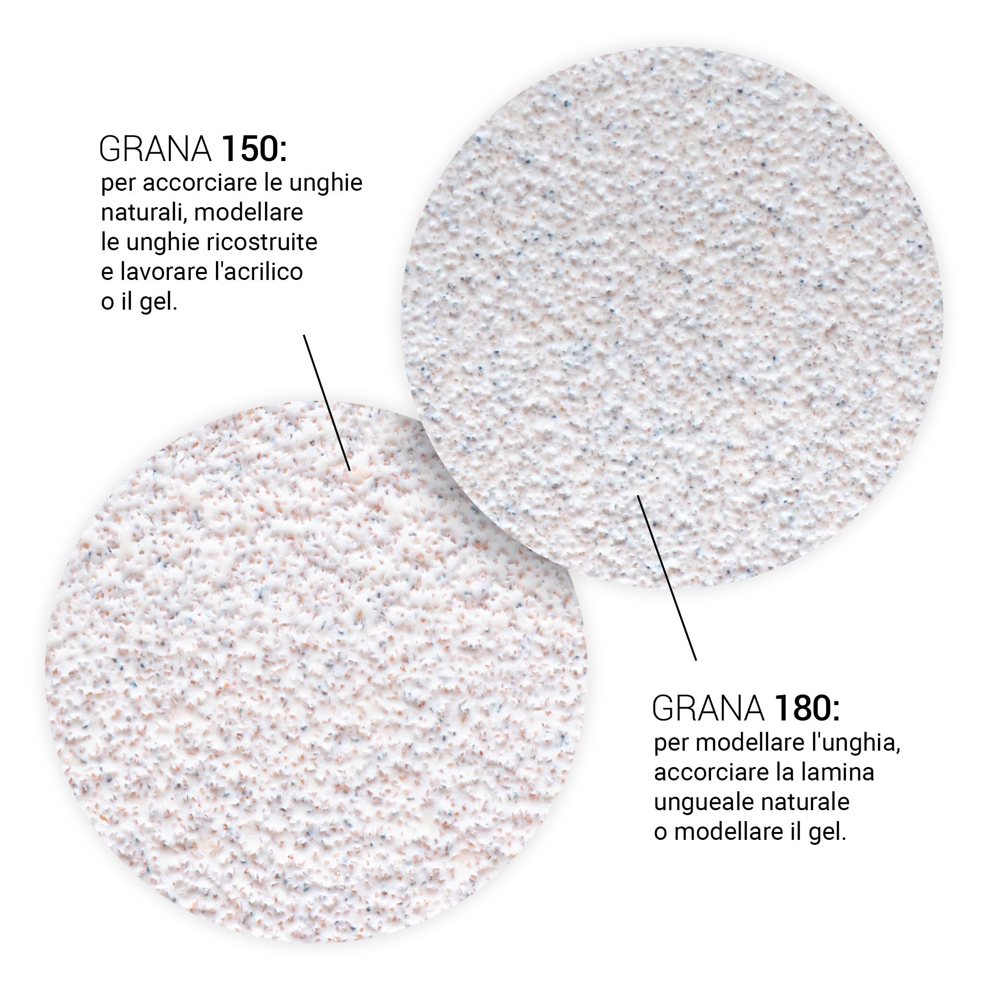 ABA GROUP Lima per unghie 150/180, 100 pezzi, a mezzaluna, spessore 2 mm, strumenti professionali per unghie in gel e naturali, lime per unghie in gel, lime per unghie double face, set di lime per