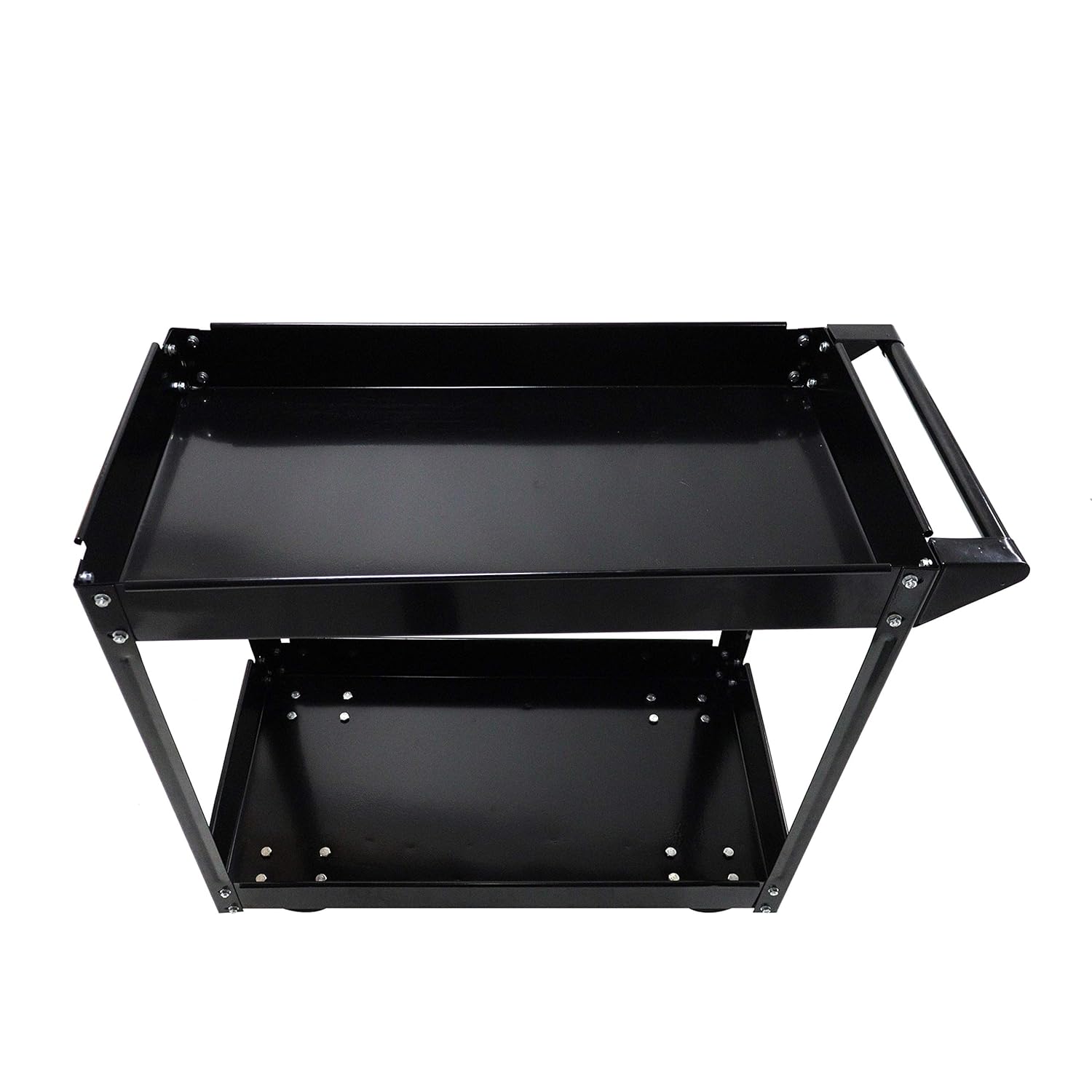 Juggernaut Carts "Industrial Black Commercial Service Cart, Steel, 220Lbs Capacity, 33"" Width x 30.5"" Height x 16"" Depth, 2 Shelves, 30.5"" Height, 33"" Width, 16"" Length, 2-Level": Industrial & Scientific