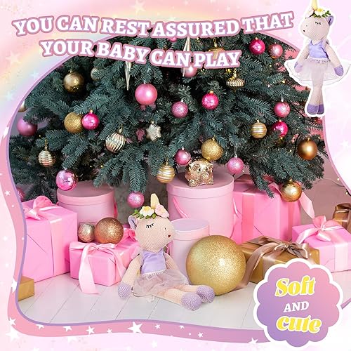 Miniatura 4 de Shappy Animales de peluche de unicornio de Navidad de 17 pulgadas, de lana, bailarina, unicornio, bailarina, juguetes para niñas, regalo de