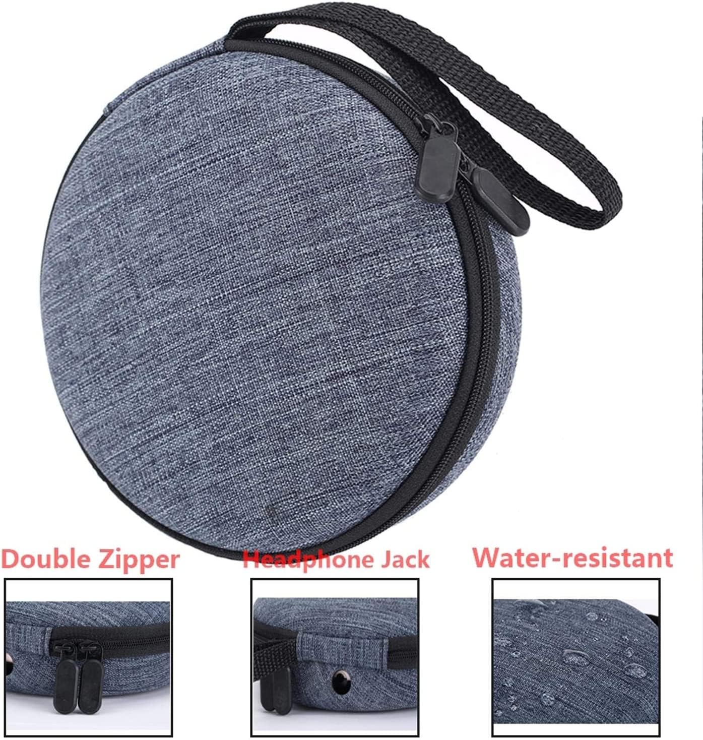 Borsa per lettore CD durevole portatile Custodia da viaggio rigida compatibile con lettore CD HOTT 511/611/711 / 611T Lettore Compact Disc personale, cuffie, cavo USB e AUX