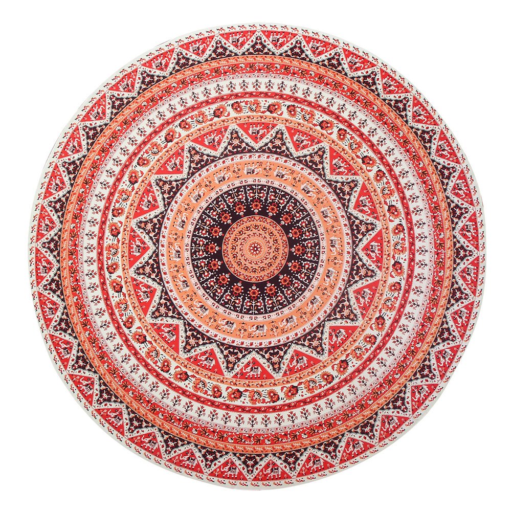 jescrich redondo Roundie Beach manta tapiz Hippy Boho Gypsy mantel toalla de playa, redondo esterilla de yoga colgar en la pared