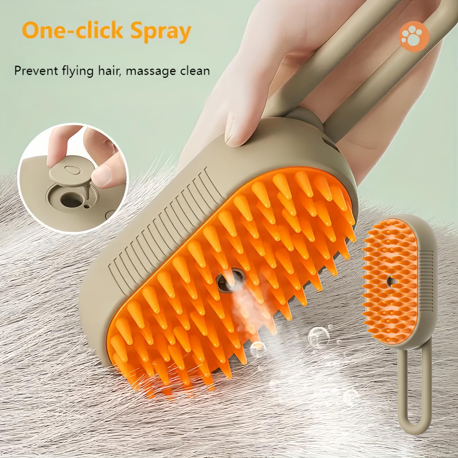 SVIEILLES Steamy Brush Pro, 2024 Upgraded, 3 in1 Cat Steamy Brush - Coffee, Cat Brush with Steam for Shedding