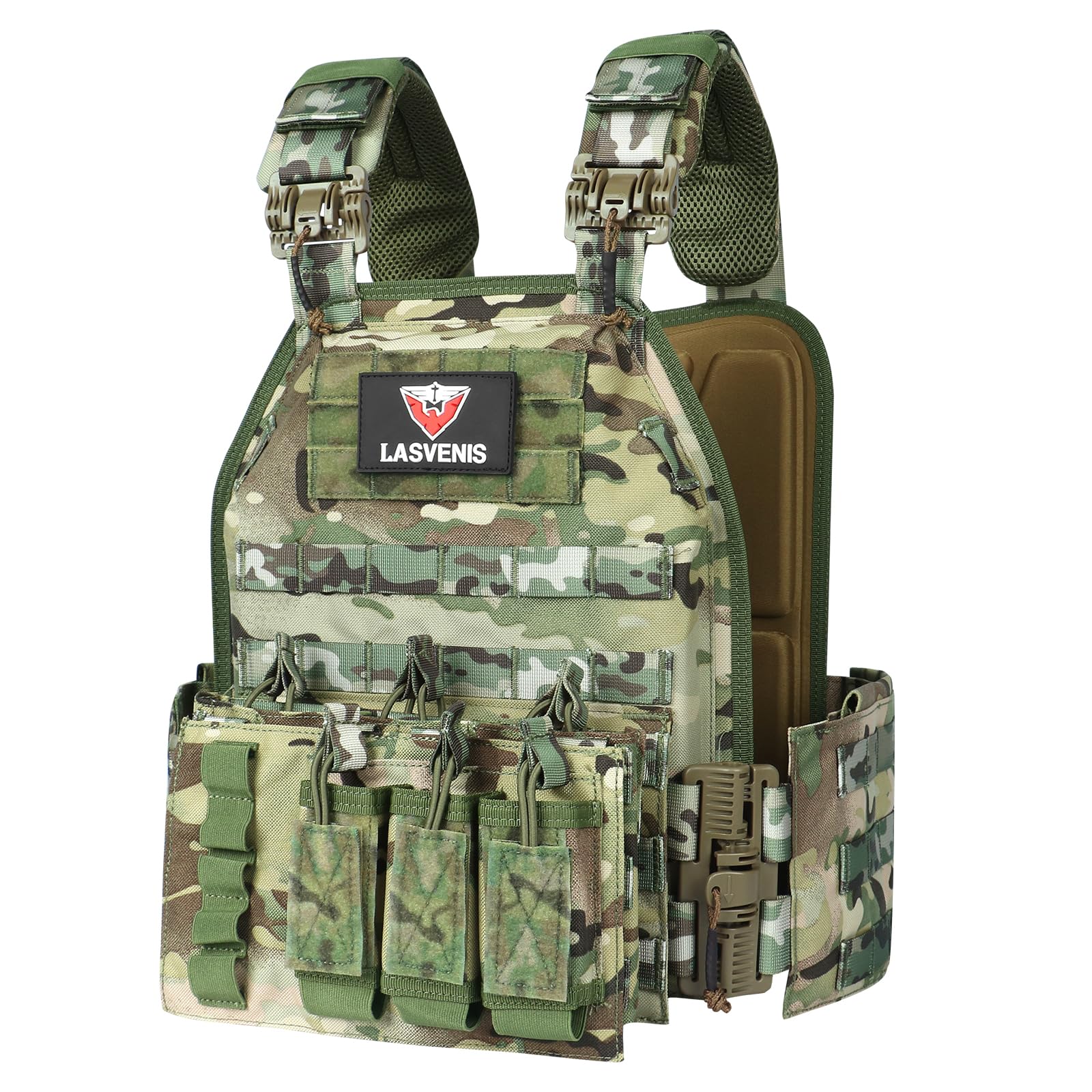 LASVENIS Quick Release Tactical Vest Lightweight Vests Adjustable Tactical Vest for Outdoor Training