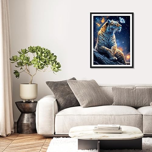 Miniatura 3 de RICUVED Kits de arte de diamantes para adultos, kits de arte de diamantes de tigre, arte de diamantes de fantasía 5D, cielo estrellado, gemas de