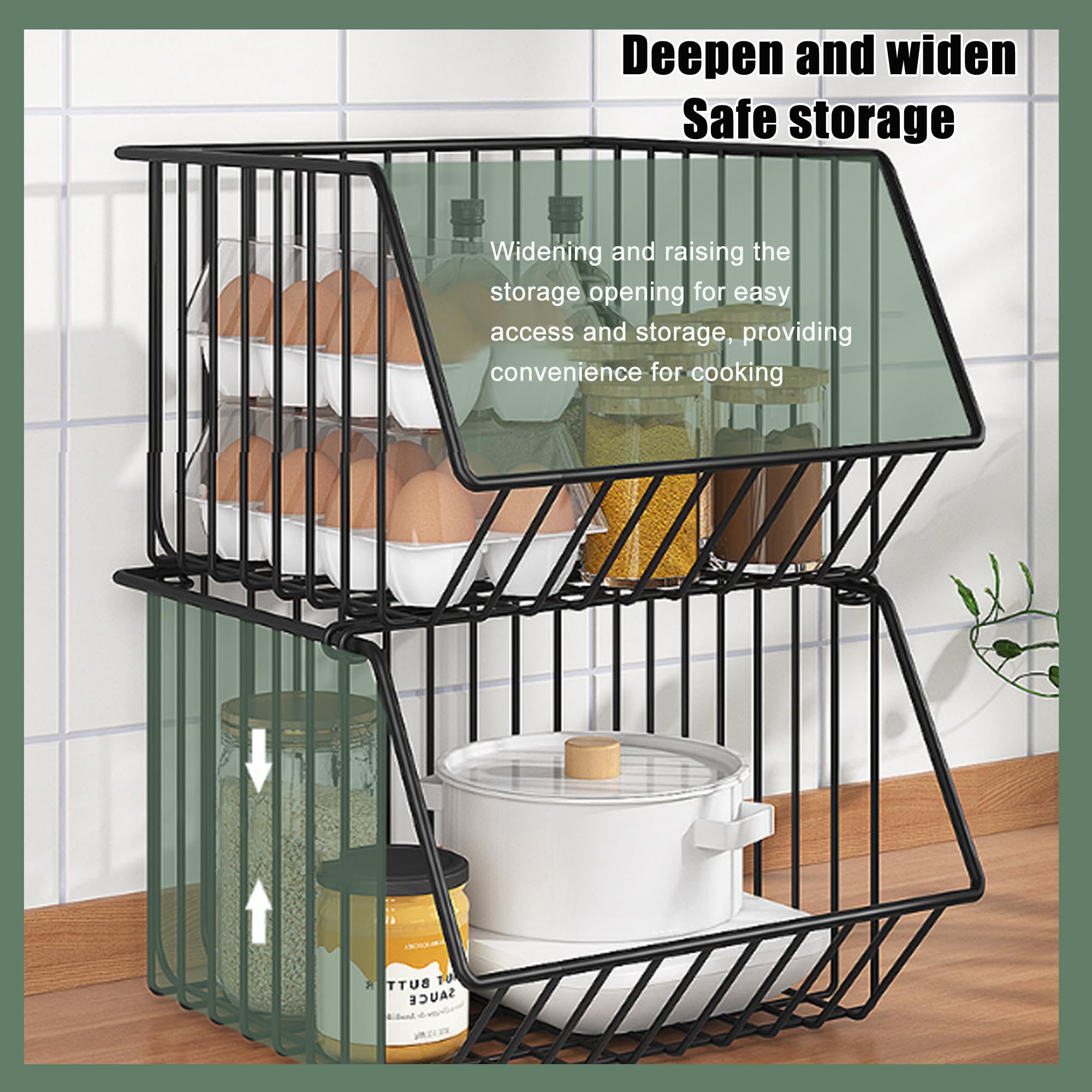 Multifunktionale Lochfreie Küche Gemüse Drei-Etagen-Aufbewahrungshalter, Stapelbar und Wand Montiert, Obst, Brot, Gemüse Rack Wand & stapelbare Lagerkörbe für Gemüse, Snacks