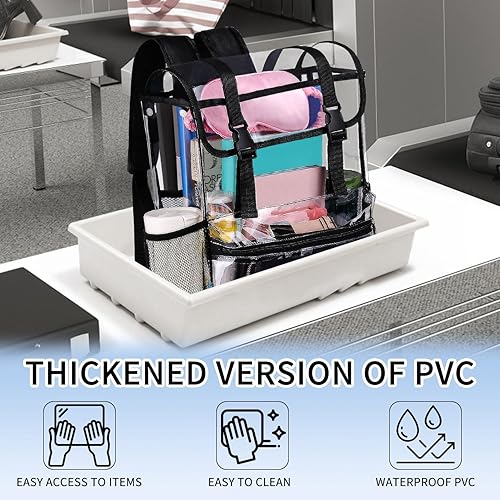 Miniatura 7 de Mochilas transparentes, Estilo2púrpura, Mochila transparente grande resistente Pvc Bolsa transparente