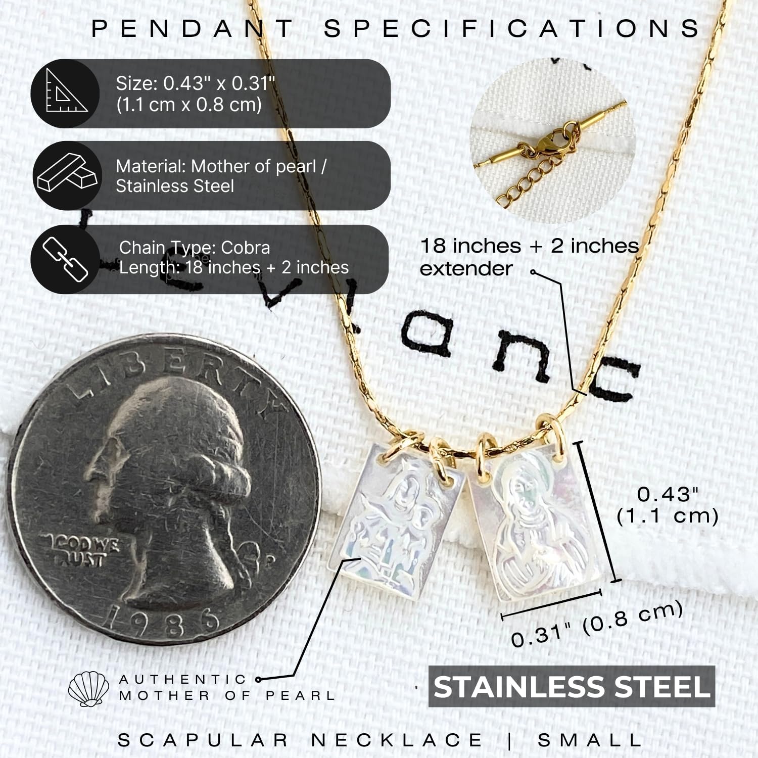 Scapulars Catholic Necklace - Escapulario De La Virgen Del Carmen - Virgin Mary Pendant - Scapulars Catholic Jewelry - Escapularios Catolicos - Sacred Heart of Jesus Christian Gifts for Women with Box - Image 5