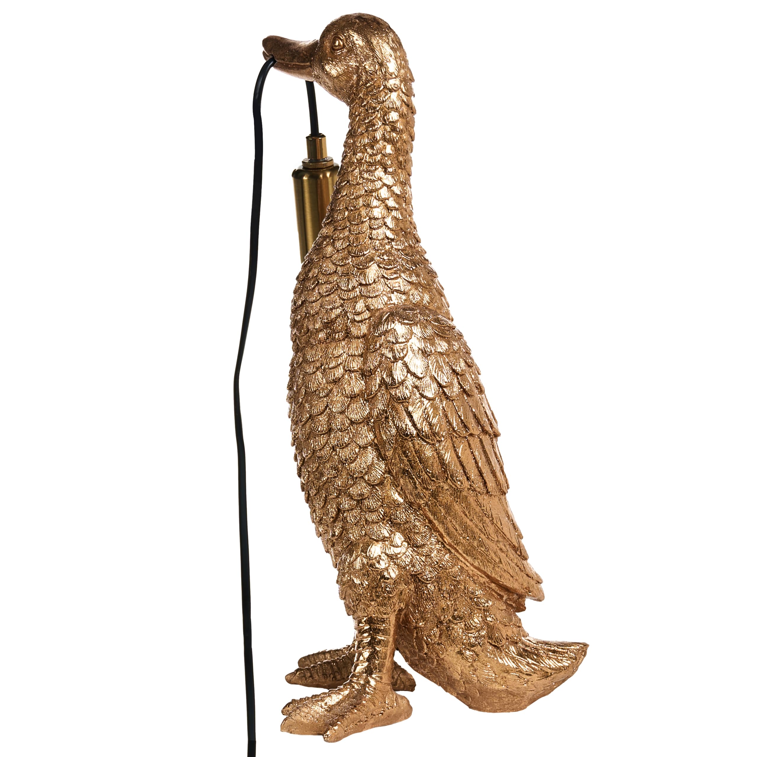 Tischlampe Kunstharz gold Glühbirnen-Optik 1-flammig Tiermotiv Ente Anatis