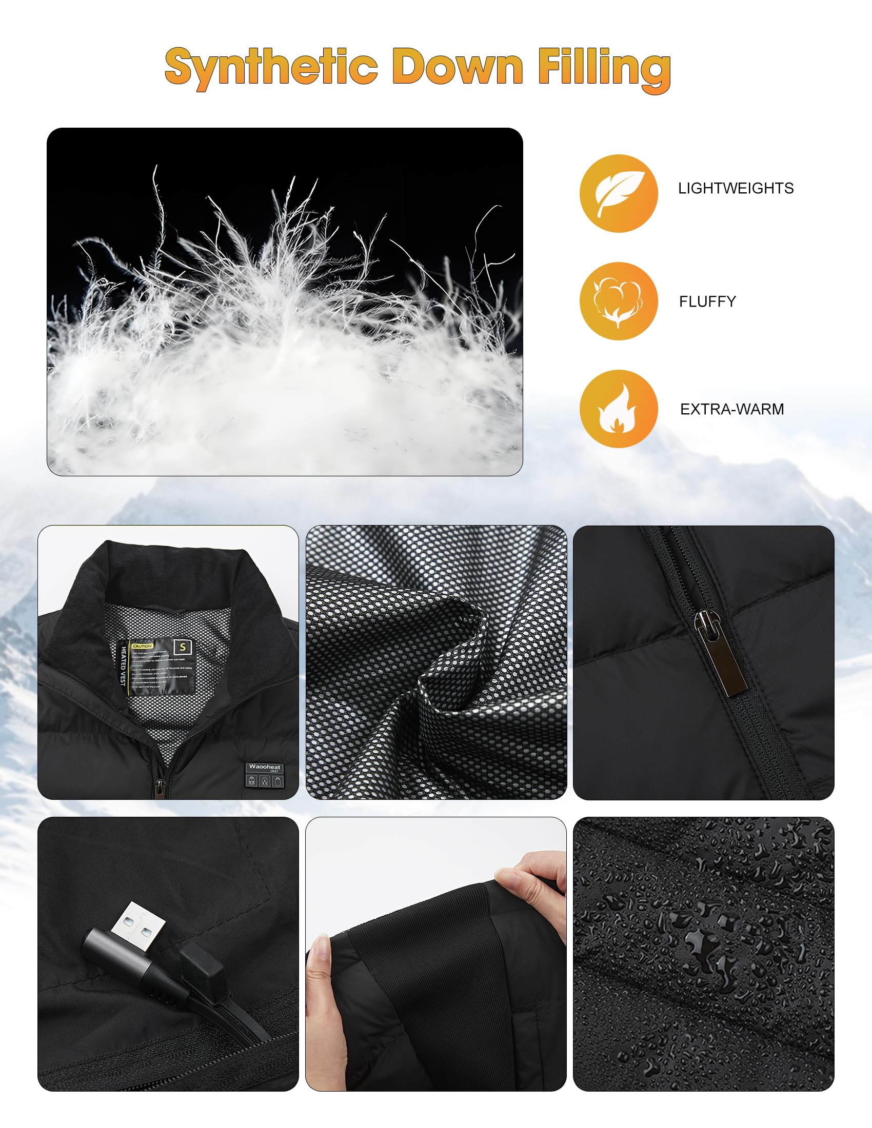 Gilet riscaldato da uomo, con 15 zone di riscaldamento, pulsante intelligente, leggero, elettrico, USB, per attività invernali all'aperto, campeggio, Natale (batteria non inclusa)