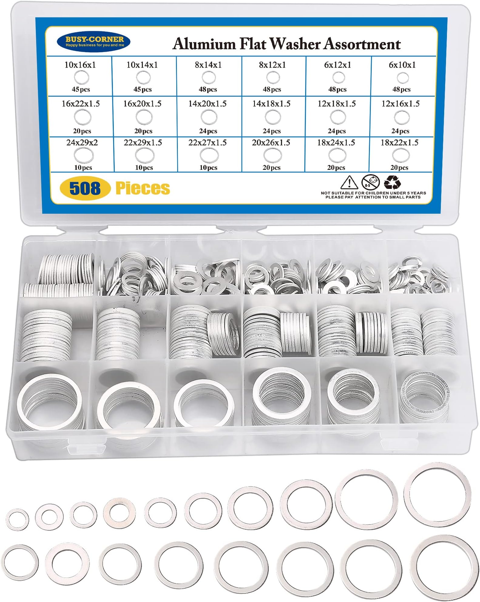 Swordfish 30231 534pc Oil Drain Plug Screw and Aluminium O