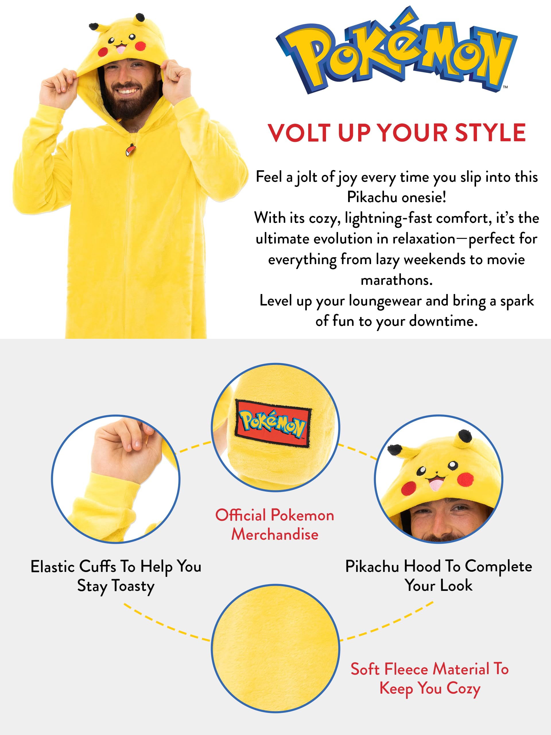 Pokémon Pijama Entero para Hombre Pikachu