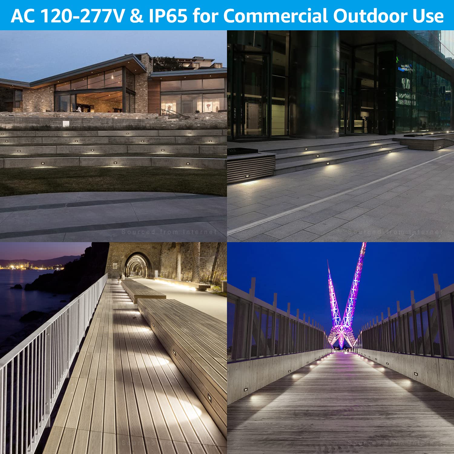 LEONLITE 3CCT 120V LED Step Lights, Vertical 5%-100% Dimmable Stair - View #12