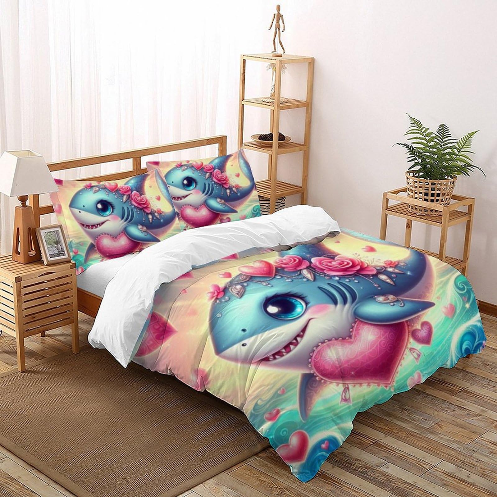 Housse de couette requin pour chambre garçon et ados passionnés