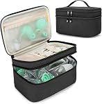 BAFASO Double Layer Wearable Breast Pump Bag, Black | Compatible with Momcozy, Paruu and Most Hands Free Pump, Carrying Case for Breast Pump and Extra Parts, Bag Only