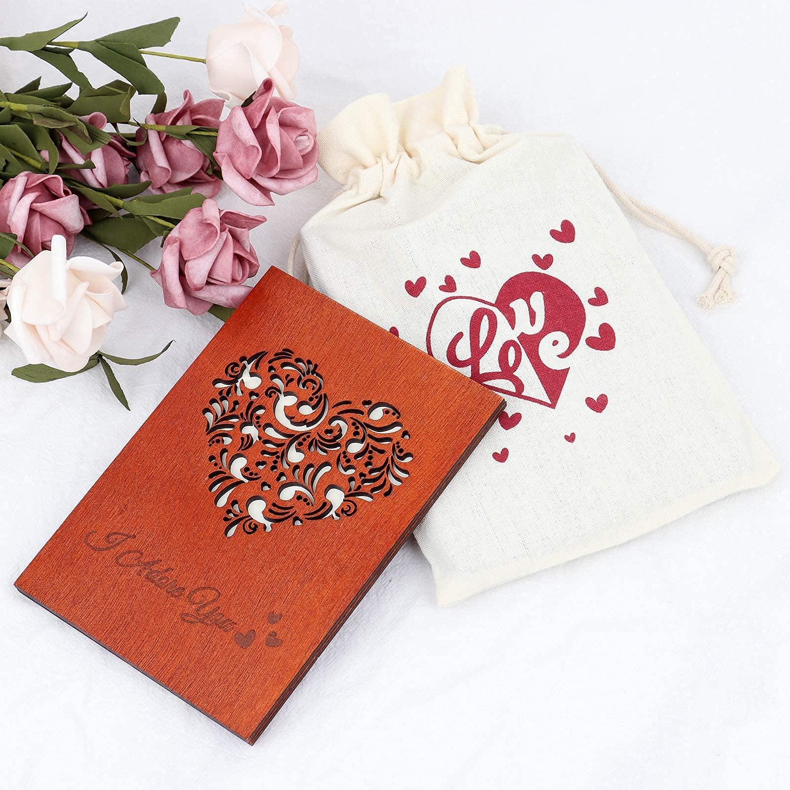 Deenkdeng Carte Pop-up Faite à La Main En Forme De Fleur De