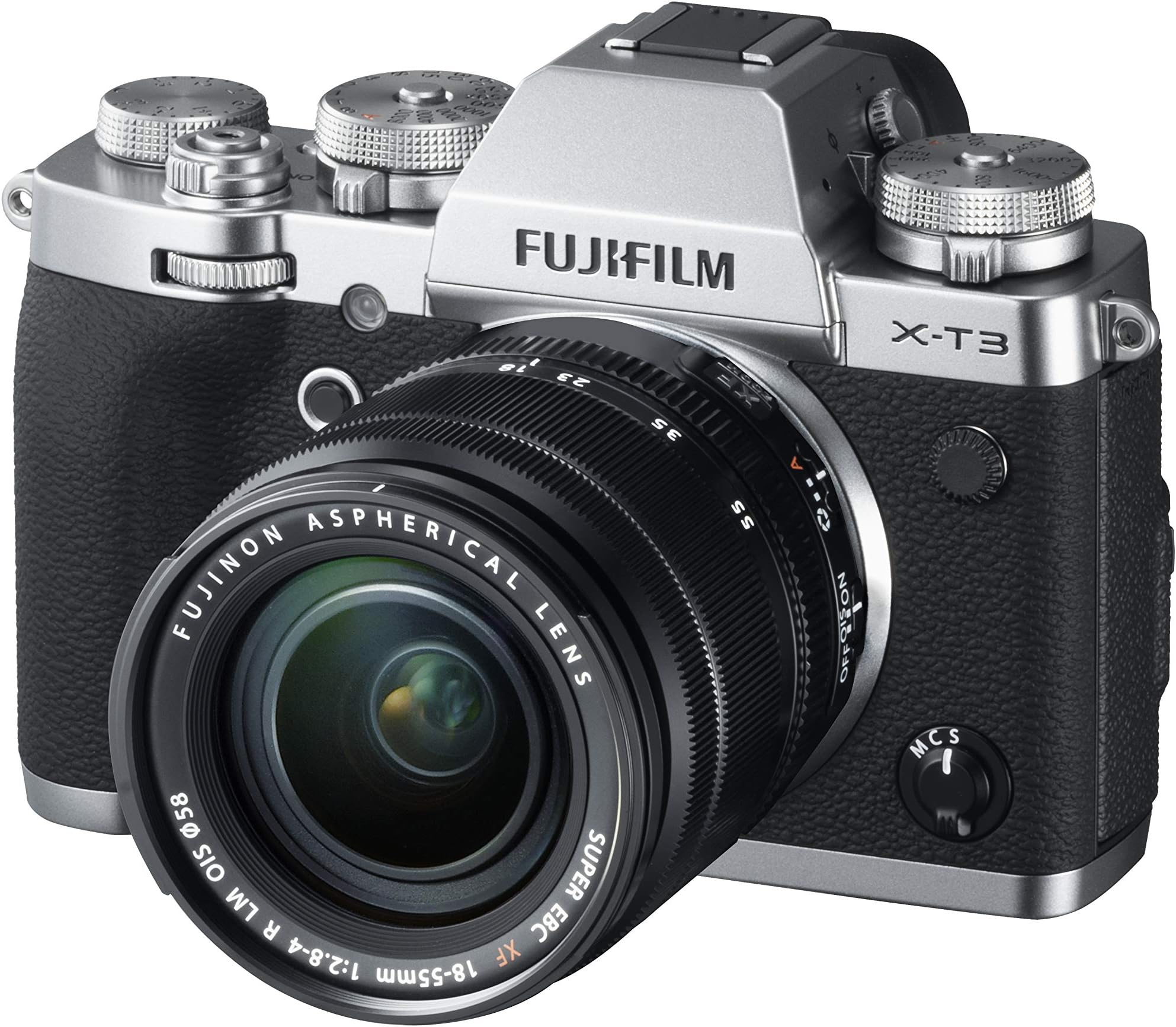 FUJIFILM X-T3 with XF18-55mm lens - Silver (includes BC-W126S Battery Charger)