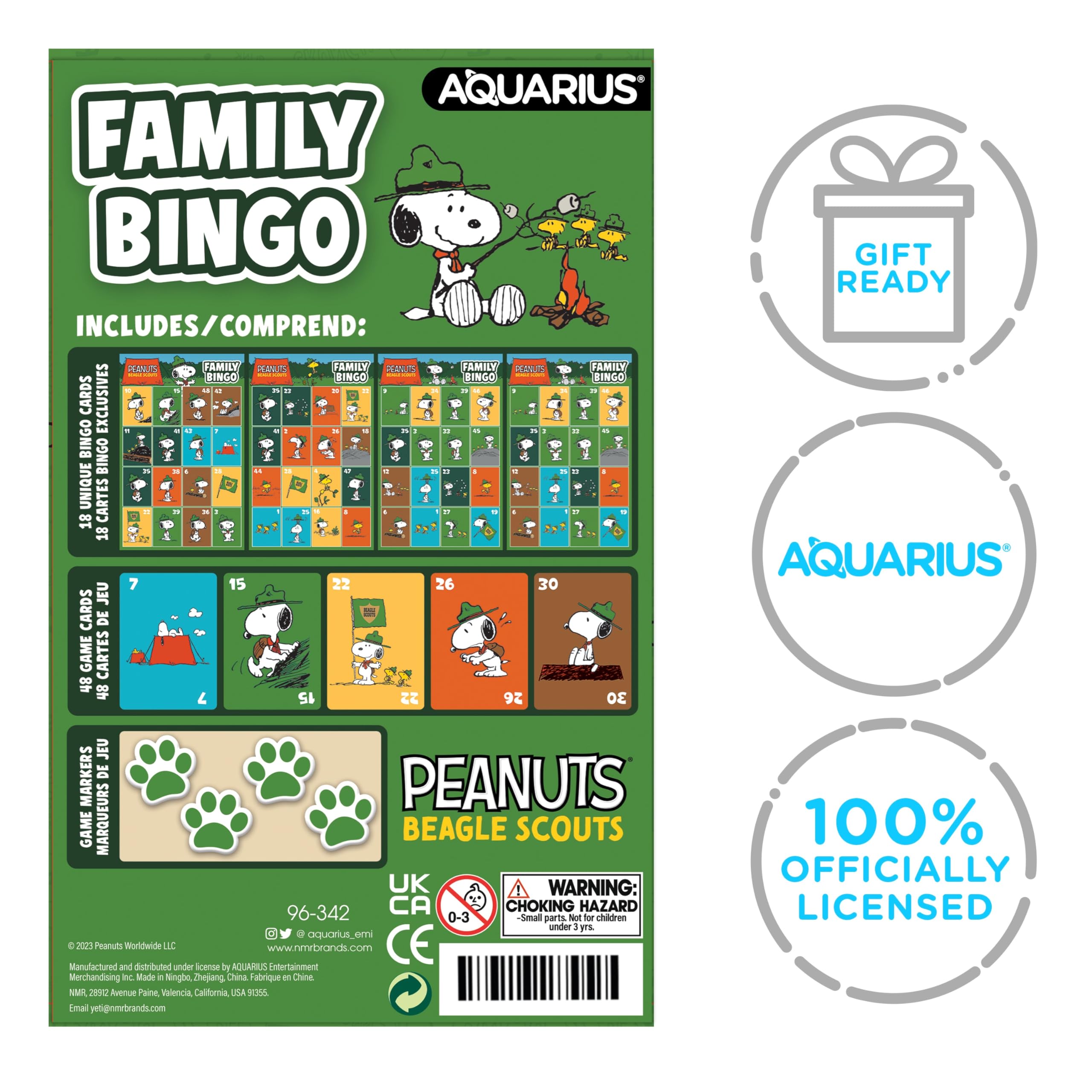 Amazon.com: Aquarius Peanuts Snoopy Beagle Scouts Family Bingo