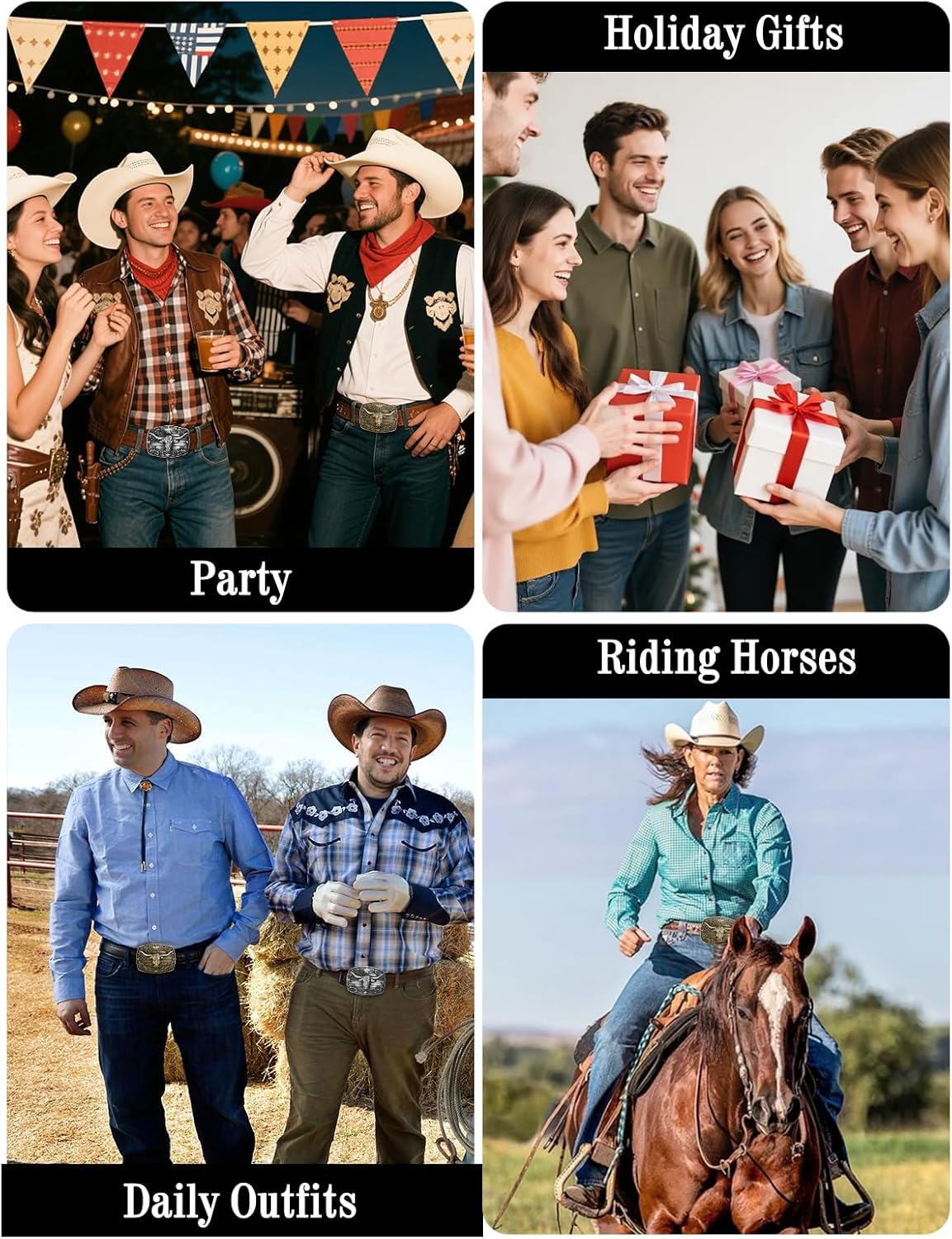 Western Belt Buckles Men Cowboy Belt Buckle for Men Women Western Belts Buckles for Cowboys Cowgirls Texas Novelty - Image 7