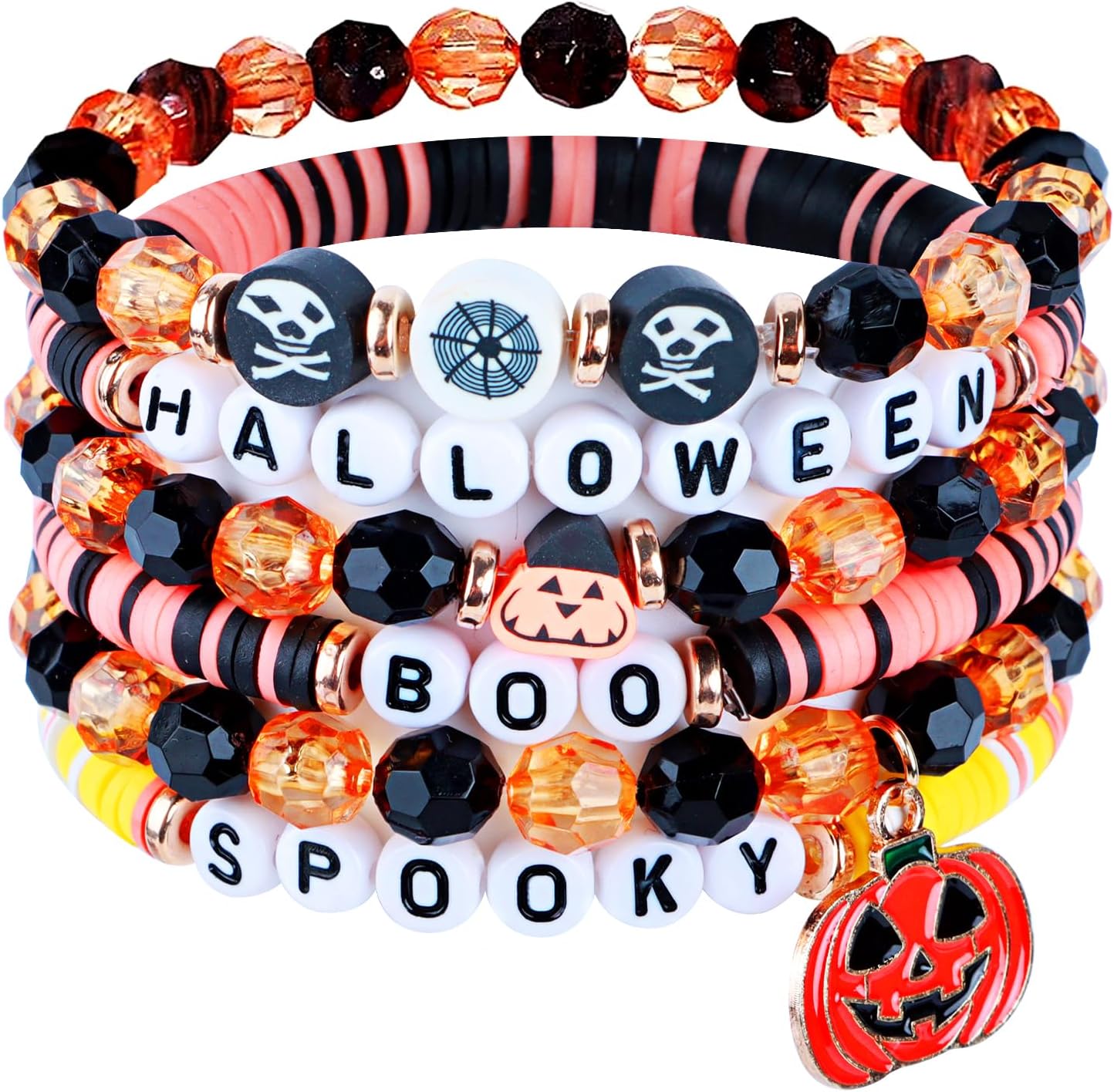 Friendship Bracelets – Beaded Bracelets Set for Teen Women, Stretchable Preppy Bracelets, Stackable & Colorful Bracelets – Ideal Gifts, 4th of July, Halloween, Christmas